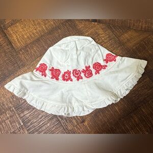 NWT Janie & Jack 6-13 months White with Pink Embroidered Flowers